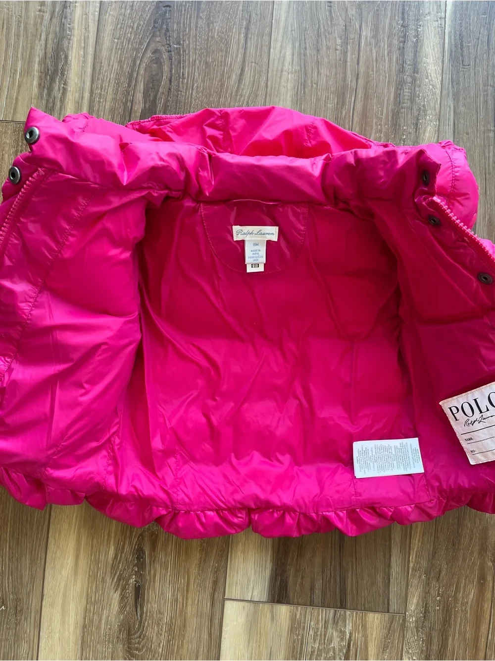 Baby Ralph Lauren Hot Pink Quilted Puffer Jacket - 18 Months - Like New 🩷